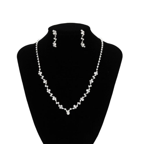 earrings & necklace simple fashion women set inlay rhinestone wedding party ladies jewelry suit delicate sweater chain ll@, Silver
earrings & necklace simple fashion women set inlay rhinestone wedding party ladies jewelry suit delicate sweater chain ll@, Silver