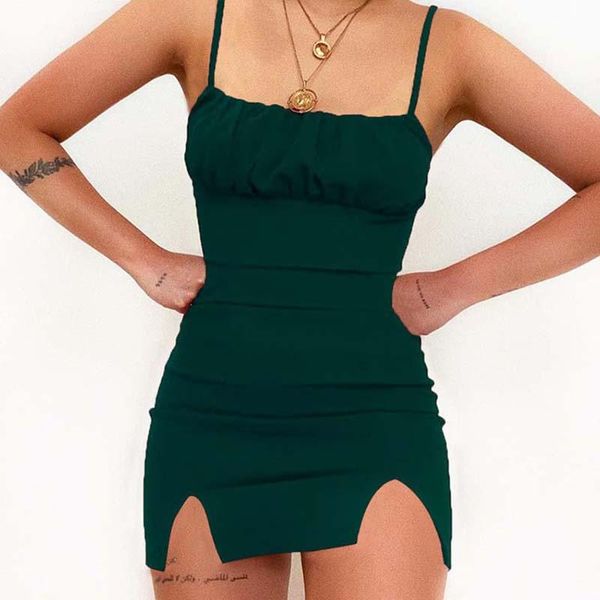 casual dresses basic cotton spaghetti strap sling high waist ruched mini dress women's split streetwear bodycon robe, Black;gray
casual dresses basic cotton spaghetti strap sling high waist ruched mini dress women's split streetwear bodycon robe, Black;gray