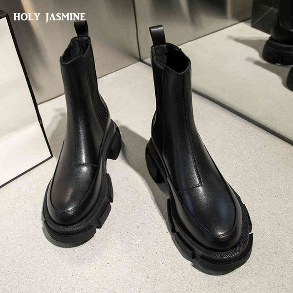 2021 ankle boots for women thick bottom round toe genuine leather black white all-match botas feminina platform sho
2021 ankle boots for women thick bottom round toe genuine leather black white all-match botas feminina platform sho