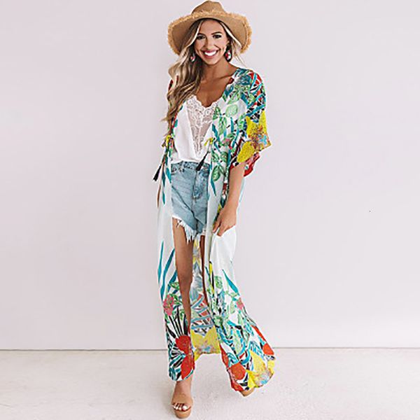 women's swimwear print floral summer kimono cotton slim beach cover up bohemian vintage holiday bikini outing 2021 fl05, White;black
women's swimwear print floral summer kimono cotton slim beach cover up bohemian vintage holiday bikini outing 2021 fl05, White;black