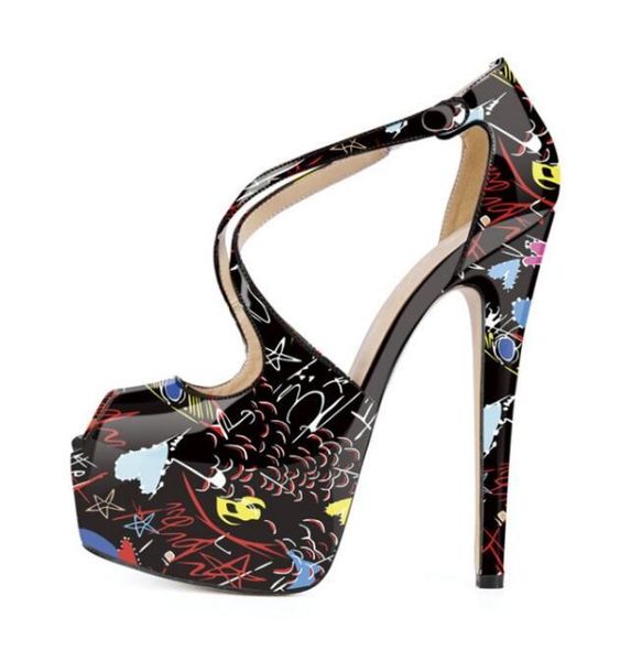dress shoes carpaton summer est printed leather high heel sandals peep toe cross-tied platform woman runway heels, Black
dress shoes carpaton summer est printed leather high heel sandals peep toe cross-tied platform woman runway heels, Black
