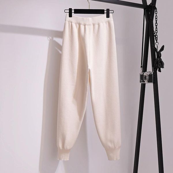 women's pants & capris 2021 autumn winter knitted carrot female high waist casual harem ladies solid color loose trousers u547, Black;white
women's pants & capris 2021 autumn winter knitted carrot female high waist casual harem ladies solid color loose trousers u547, Black;white