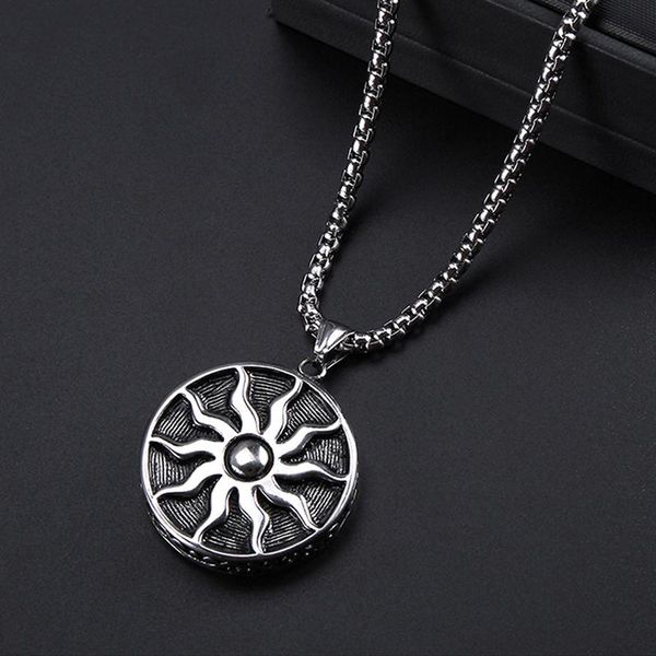 titanium vintage sun pattern men necklace hiphop chain rock choker sweater ornaments punk chains fashion jewelry women pendant necklaces, Silver
titanium vintage sun pattern men necklace hiphop chain rock choker sweater ornaments punk chains fashion jewelry women pendant necklaces, Silver