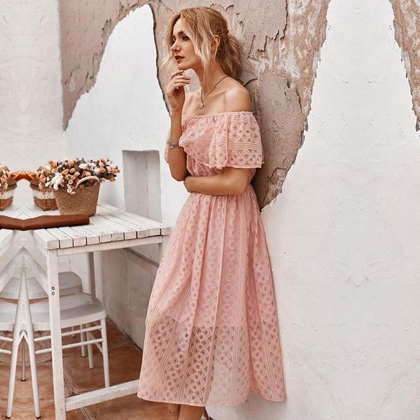 casual dresses summer women's elegant lace off the shoulder dress ladies 2021 slash neck solid high waist mid-calf, Black;gray
casual dresses summer women's elegant lace off the shoulder dress ladies 2021 slash neck solid high waist mid-calf, Black;gray