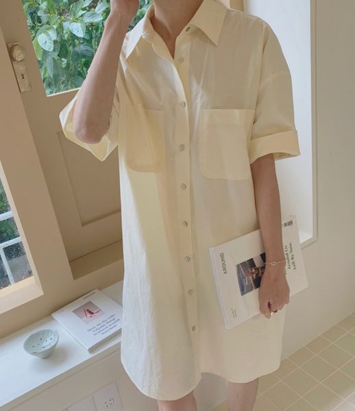 women's knits & tees women autumn pure cotton long shirt half sleeve single breasted straight loose with pocket solid color shirts, White
women's knits & tees women autumn pure cotton long shirt half sleeve single breasted straight loose with pocket solid color shirts, White