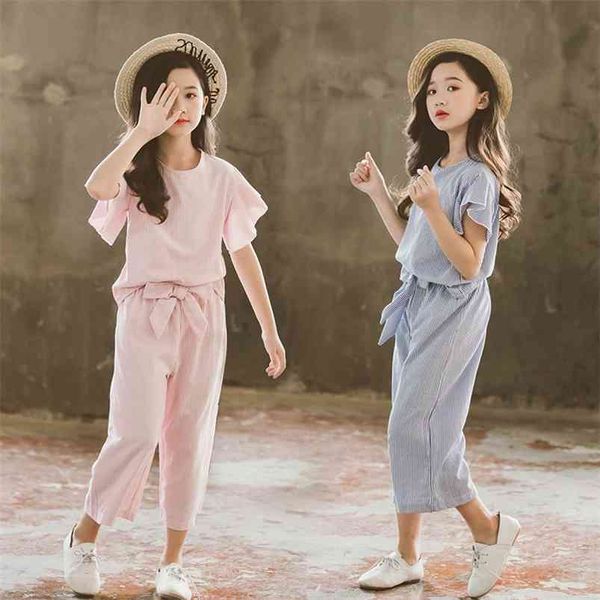 summer children sets casual short fly sleeve t-shirt wide leg pants active 2pcs girls clothes 3-12t 210629, White
summer children sets casual short fly sleeve t-shirt wide leg pants active 2pcs girls clothes 3-12t 210629, White