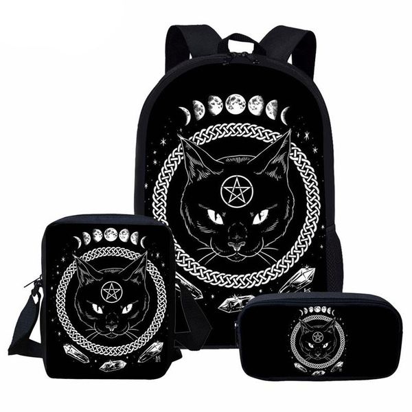 school bags cool black cat print book bag large capacity schoolbag for teenager girls boys 3pcs/set rucksack children backpack
school bags cool black cat print book bag large capacity schoolbag for teenager girls boys 3pcs/set rucksack children backpack