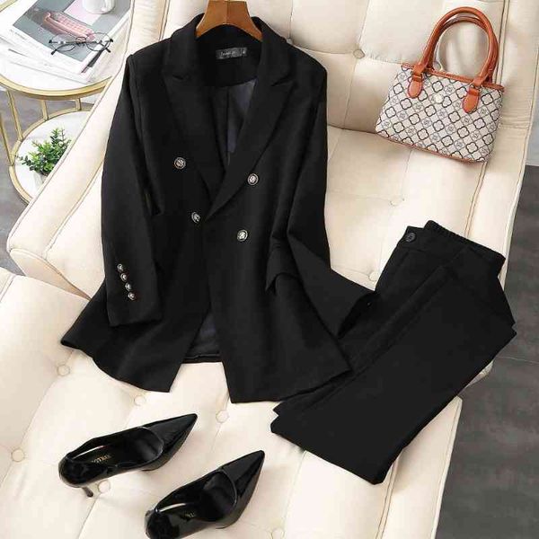 professional plus size women's suit pants two-piece autumn and winter high-quality black ladies blazer casual trousers 210527, White
professional plus size women's suit pants two-piece autumn and winter high-quality black ladies blazer casual trousers 210527, White