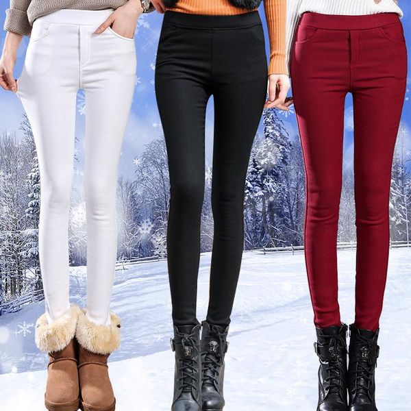 women's leggings winter plush thickened solid warm soft small leg pants cool elastic pencil, Black
women's leggings winter plush thickened solid warm soft small leg pants cool elastic pencil, Black