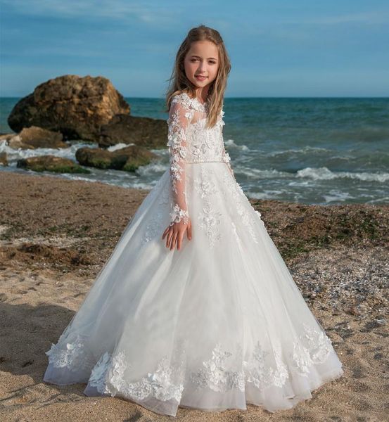 scoop neck lace flower girls dresses for wedding long sleeves sweep train tulle appliqued kids first communion princess dresses baptism page, White;blue
scoop neck lace flower girls dresses for wedding long sleeves sweep train tulle appliqued kids first communion princess dresses baptism page, White;blue