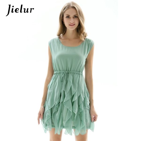 summer ruffles chiffon dress women slim sashes drawstring lady dresses solid color sleeveless fashion vestidos s-xl 210426, Black;gray
summer ruffles chiffon dress women slim sashes drawstring lady dresses solid color sleeveless fashion vestidos s-xl 210426, Black;gray