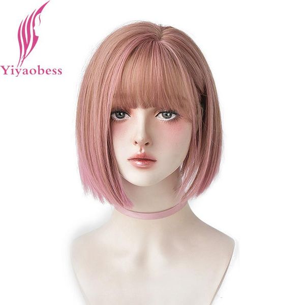 yiyaobess 14inch pink black brown short bob wig with bangs synthetic hair natural african american wigs for women heat resistant
yiyaobess 14inch pink black brown short bob wig with bangs synthetic hair natural african american wigs for women heat resistant