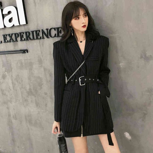 Women's Suits & Blazers Fashion Striped Sashes Female Blazer Notched Full Sleeve Black Woemn Jacket Autumn Loose Suit Streetwear High Q, White;black
Women's Suits & Blazers Fashion Striped Sashes Female Blazer Notched Full Sleeve Black Woemn Jacket Autumn Loose Suit Streetwear High Q, White;black