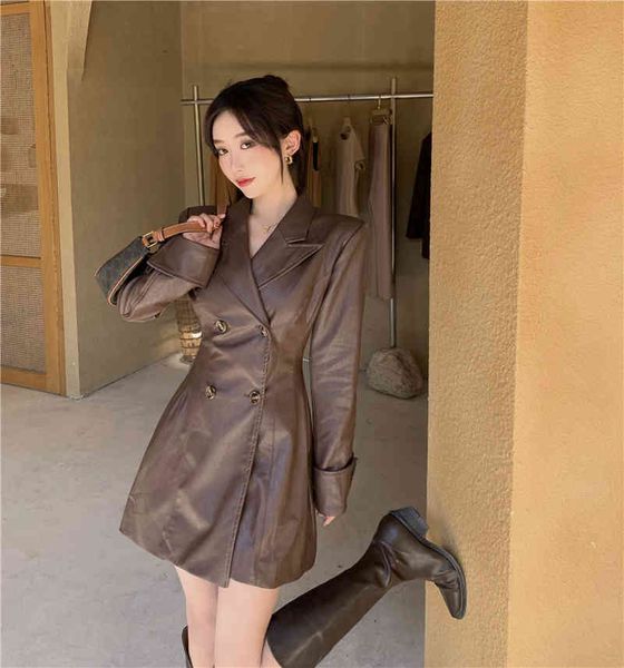 jxmyy autumn and winter new products french ins personality double-breasted leather suit waist temperament fashion dress women 210412, Black;gray
jxmyy autumn and winter new products french ins personality double-breasted leather suit waist temperament fashion dress women 210412, Black;gray