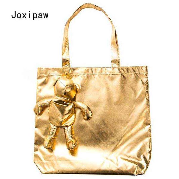 shopping bags gold bear figure folding silver coating cotton filling waterproof tote reusable large capacity 220301
shopping bags gold bear figure folding silver coating cotton filling waterproof tote reusable large capacity 220301