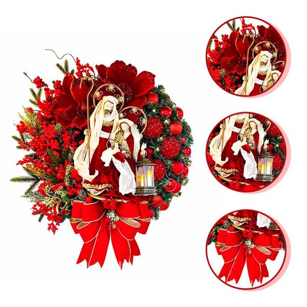 decorative flowers & wreaths 1pc christmas jesus wreath garland door window hanging ornament
decorative flowers & wreaths 1pc christmas jesus wreath garland door window hanging ornament