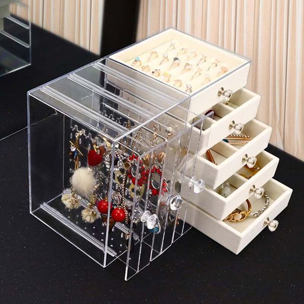 jewelry pouches, bags transparent acrylic storage box women organizer case necklace ring display stand dresser dustproof rack, Pink;blue
jewelry pouches, bags transparent acrylic storage box women organizer case necklace ring display stand dresser dustproof rack, Pink;blue
