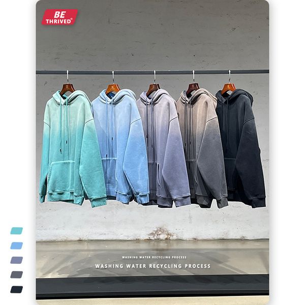 be men's wear | 2021 autumn and winter thickened 380g fce wash gradient hoodie high street fashion brand sweater, Black
be men's wear | 2021 autumn and winter thickened 380g fce wash gradient hoodie high street fashion brand sweater, Black