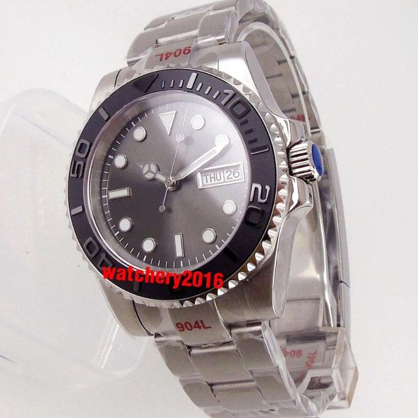 wristwatches sterile sapphire men's automatic watch japan nh36 movement week date display 904l oyster band glide lock ceramic rotating, Slivery;brown
wristwatches sterile sapphire men's automatic watch japan nh36 movement week date display 904l oyster band glide lock ceramic rotating, Slivery;brown