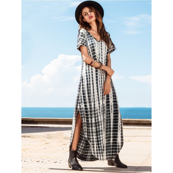 casual dress maxi for women summer 2021 printed beach v-neck short sleeve party loose split long nj91, Black;gray
casual dress maxi for women summer 2021 printed beach v-neck short sleeve party loose split long nj91, Black;gray