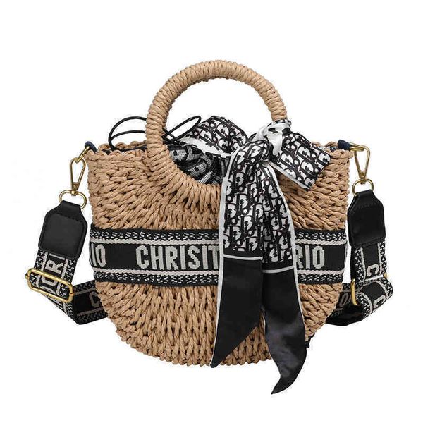 2022 factory wholesale new silk scarf beach bag straw woven wide shoulder belt single shoulder bag women's
2022 factory wholesale new silk scarf beach bag straw woven wide shoulder belt single shoulder bag women's