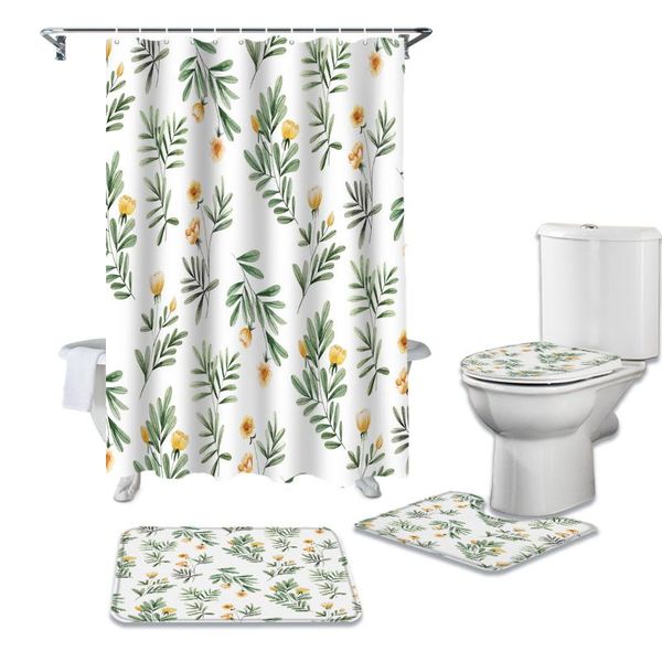 shower curtains spring yellow flower green leaves durable waterproof curtain set bathroom rugs carpet toilet seat cover pad floor mat
shower curtains spring yellow flower green leaves durable waterproof curtain set bathroom rugs carpet toilet seat cover pad floor mat