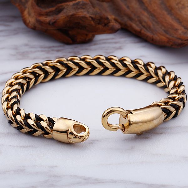 xmas gifts 8.66 inch (22cm) 8mm 316l stainless steel black leather vintage gold hip-hop figaro link chain bracelet bangle cool toggle clasp
xmas gifts 8.66 inch (22cm) 8mm 316l stainless steel black leather vintage gold hip-hop figaro link chain bracelet bangle cool toggle clasp