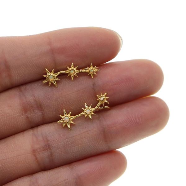 delicate jewelry north star 3 pcs with white fire opal gem gold color deliclate long climber multiple elegant earring stud, Golden;silver
delicate jewelry north star 3 pcs with white fire opal gem gold color deliclate long climber multiple elegant earring stud, Golden;silver
