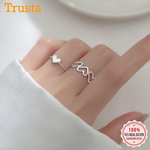 cluster rings trustdavis real 925 sterling silver fashion twist heart opening for women wedding party fine s925 jewelry gift db1317, Golden;silver 
cluster rings trustdavis real 925 sterling silver fashion twist heart opening for women wedding party fine s925 jewelry gift db1317, Golden;silver
