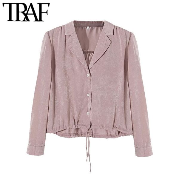 women fashion with drawstring loose cozy blouses vintage long sleeve button-up female shirts blusas chic 210507, White
women fashion with drawstring loose cozy blouses vintage long sleeve button-up female shirts blusas chic 210507, White