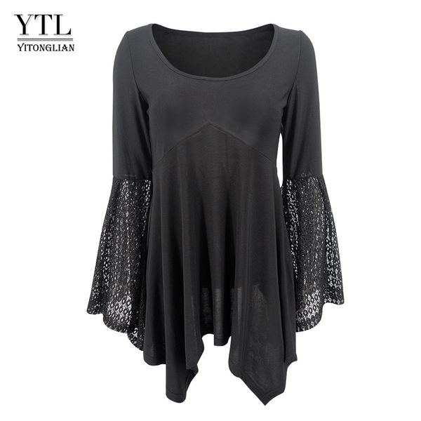 yitonglian women flare sleeve round neck vintage style lace black punk blouse shirt elegant long sleeve tee h376 220311, White
yitonglian women flare sleeve round neck vintage style lace black punk blouse shirt elegant long sleeve tee h376 220311, White