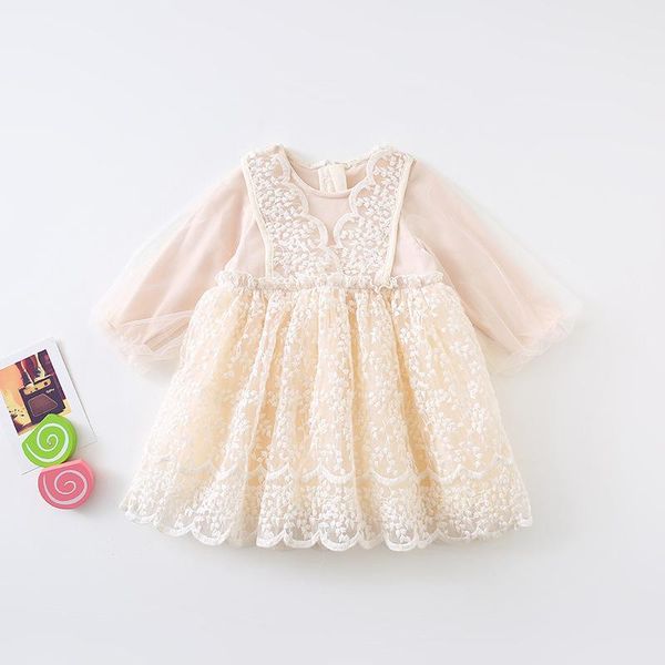 girl's dresses girls lace flowers 2021 spring baby princess costumes long sleeve solid children clothes kids vestidos, Red;yellow
girl's dresses girls lace flowers 2021 spring baby princess costumes long sleeve solid children clothes kids vestidos, Red;yellow