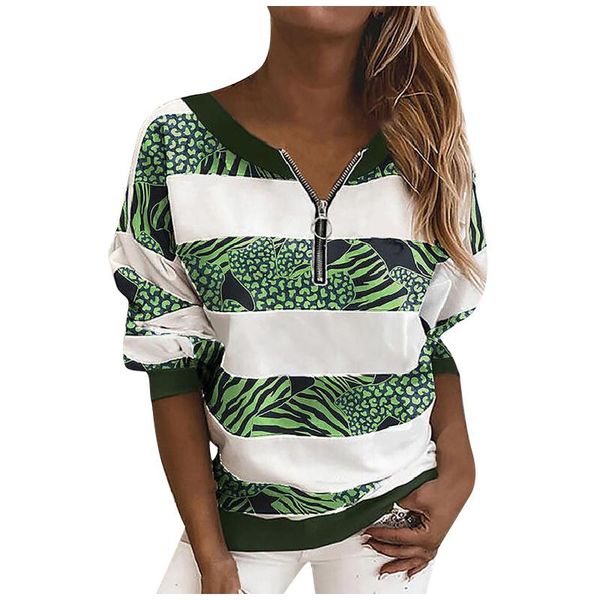 women's t-shirts fashion v-neck animal print zipper pullover long sleeve loose harajuku mujer camisetas#yl10 t-shirt, White
women's t-shirts fashion v-neck animal print zipper pullover long sleeve loose harajuku mujer camisetas#yl10 t-shirt, White