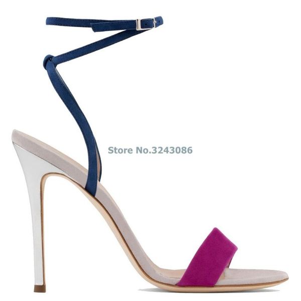 open toe single strap thin high heels sandals rose red suede ankle stiletto heel shoes color blocking summer women, Black
open toe single strap thin high heels sandals rose red suede ankle stiletto heel shoes color blocking summer women, Black