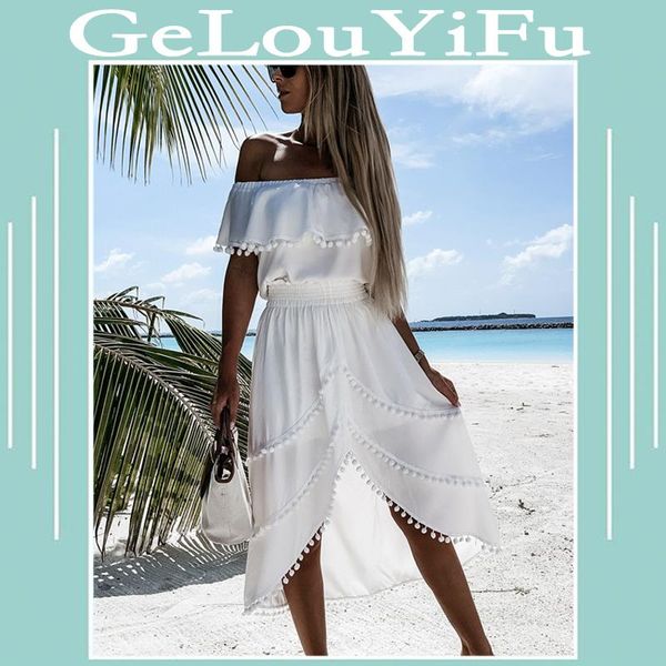 casual dresses irregular hem white dress women elegant summer ruffles off shoulder for party holiday tassel female outfit, Black;gray
casual dresses irregular hem white dress women elegant summer ruffles off shoulder for party holiday tassel female outfit, Black;gray