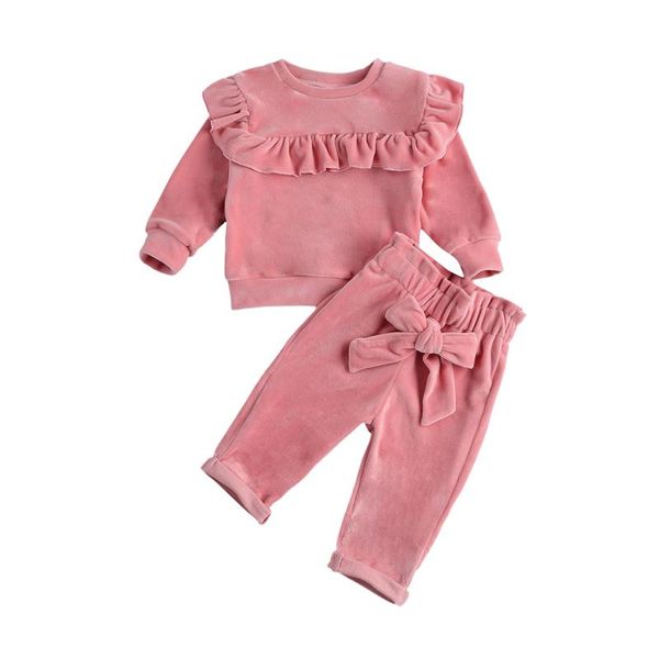 clothing sets toddler baby girls smooth velvet outfit sets, round neck ruffle trim elastic waist bowknot pant clothes, White
clothing sets toddler baby girls smooth velvet outfit sets, round neck ruffle trim elastic waist bowknot pant clothes, White