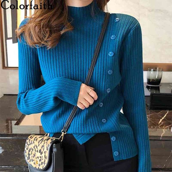 colorfaith new autumn winter women sweater knitted multi colors buttons korean style wild lady slit pullovers sw1128 210413, White;black
colorfaith new autumn winter women sweater knitted multi colors buttons korean style wild lady slit pullovers sw1128 210413, White;black