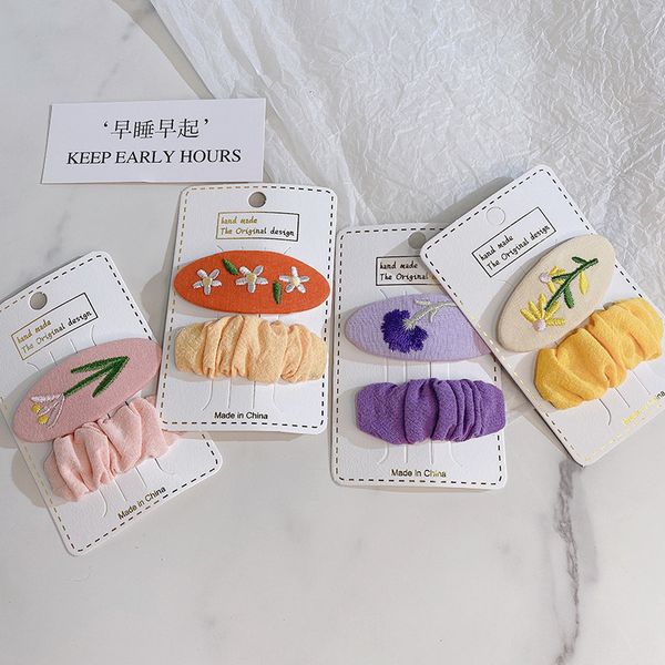 barrettes hairpin korean version of children's embroidery flower bb clip solid color pleated fabric girl hair simple broken banger, Golden;silver
barrettes hairpin korean version of children's embroidery flower bb clip solid color pleated fabric girl hair simple broken banger, Golden;silver