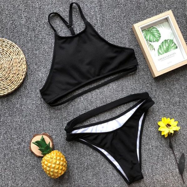 women's swimwear black bikini brazilian halter set women swimsuit bathing suit monokini maillot de bain femme a905, White;black
women's swimwear black bikini brazilian halter set women swimsuit bathing suit monokini maillot de bain femme a905, White;black