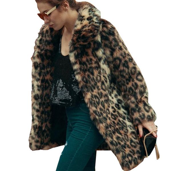 women's fur & faux women winter jacket european style female leopard print loose coat lady premium overcoat g077, Black
women's fur & faux women winter jacket european style female leopard print loose coat lady premium overcoat g077, Black