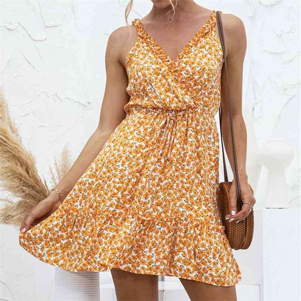 high street summer halter floral print mini dress vintage sleeveless dress beach casual party ruffles for women 210508, Black;gray
high street summer halter floral print mini dress vintage sleeveless dress beach casual party ruffles for women 210508, Black;gray