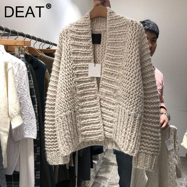 women's knits & tees women sweater apricot knit coarse yarn v neck full sleeve thicken casual style cardigan 2022 autumn fashion 1, White
women's knits & tees women sweater apricot knit coarse yarn v neck full sleeve thicken casual style cardigan 2022 autumn fashion 1, White