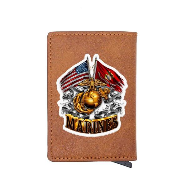 card holders classic brown color u.s. marine corps digital printing leather purse charm men women aluminium small wallet, Brown;gray
card holders classic brown color u.s. marine corps digital printing leather purse charm men women aluminium small wallet, Brown;gray
