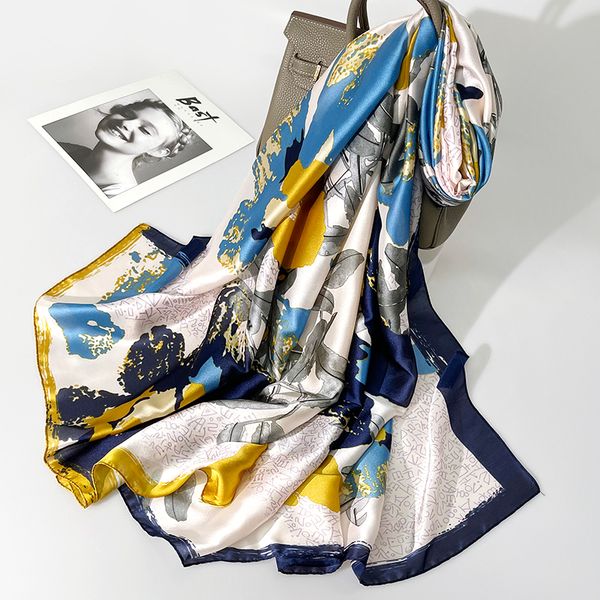2021 women silk winter scarf luxury design print lady beach shawl scarves fashion smooth foulard female hijab, Blue;gray
2021 women silk winter scarf luxury design print lady beach shawl scarves fashion smooth foulard female hijab, Blue;gray
