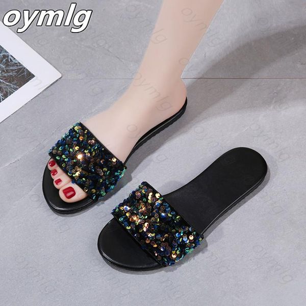 women's summer style sequined low-heel outer wear fashionable women slippers sandals, Black
women's summer style sequined low-heel outer wear fashionable women slippers sandals, Black