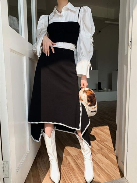 skirts niche skirt women 2021 spring design sense high waist slim and versatile color matching irregularly placed split, Black
skirts niche skirt women 2021 spring design sense high waist slim and versatile color matching irregularly placed split, Black