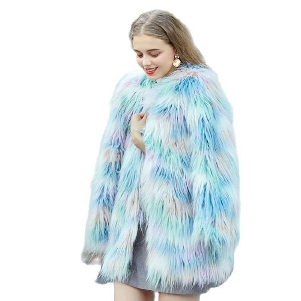 women's fur & faux fashion women winter clothes ladies overcoat female furry clothing woolen coat, Black
women's fur & faux fashion women winter clothes ladies overcoat female furry clothing woolen coat, Black