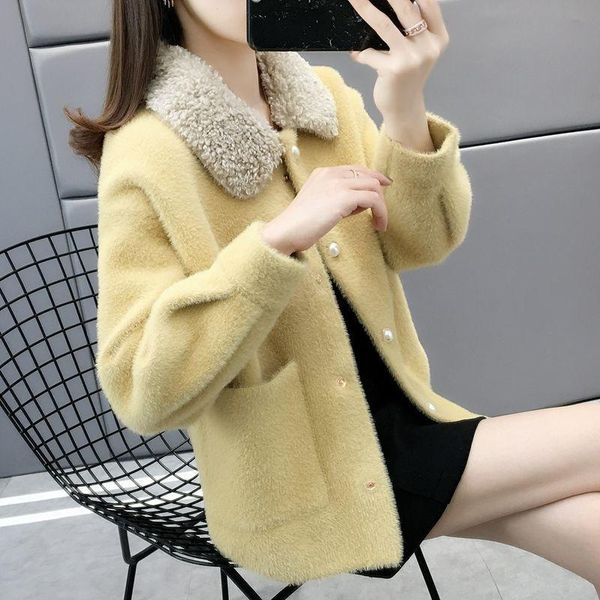 women's knits & tees autumn winter thick faux mink cashmere knitted sweater women loose short cardigan big pocket long sleeve knit jack, White
women's knits & tees autumn winter thick faux mink cashmere knitted sweater women loose short cardigan big pocket long sleeve knit jack, White