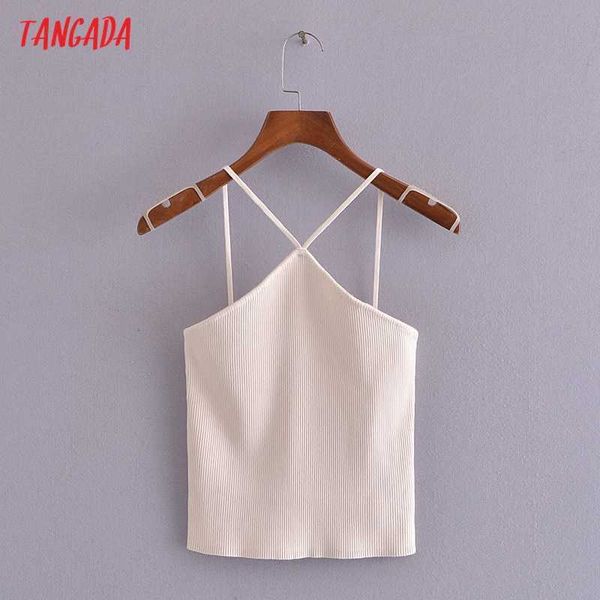 tangada women white knit camis crop spaghetti sleeveless backless short blouses shirts female casual solid 3h104 210609
tangada women white knit camis crop spaghetti sleeveless backless short blouses shirts female casual solid 3h104 210609
