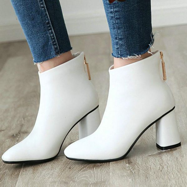 boots spring autumn ankle women square high heels booties fashion toe zipper winter black white red 2021
boots spring autumn ankle women square high heels booties fashion toe zipper winter black white red 2021